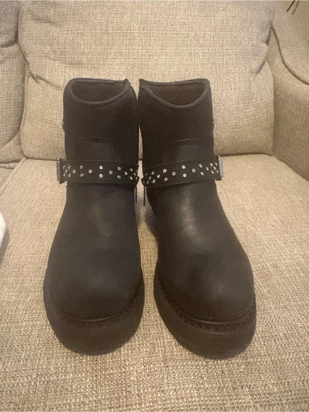 Black Womens Harley Davidson Zip Up Boots